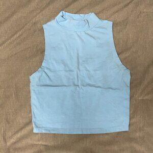 Light Blue Cropped Mock Neck Tank Top, Wild Fable, Size XS